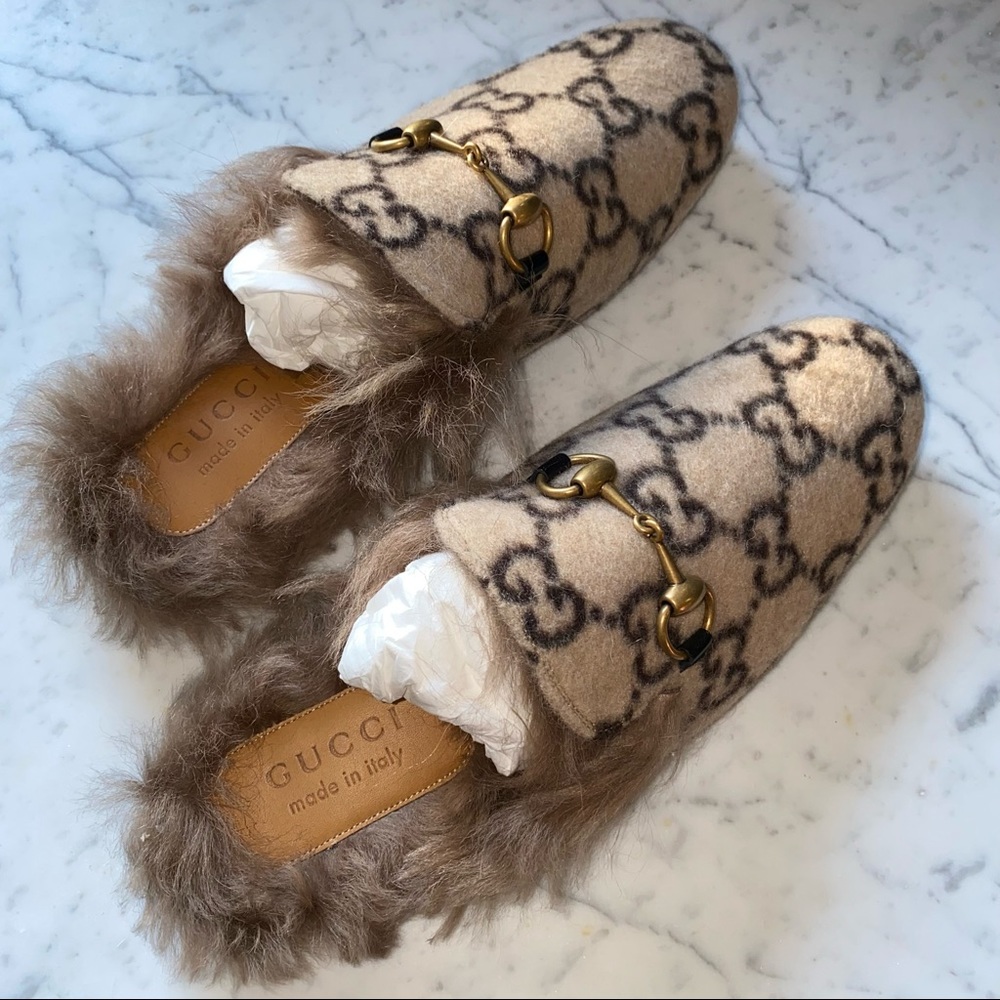 Rare Gucci Princetown Real Fur Loafers